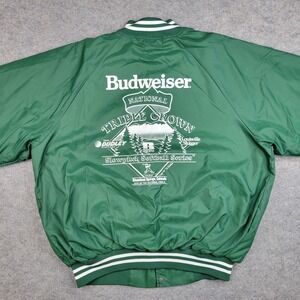 Vintage Hartwell Jacket Mens Large Green Budweiser Triple Crown Softball Varsity